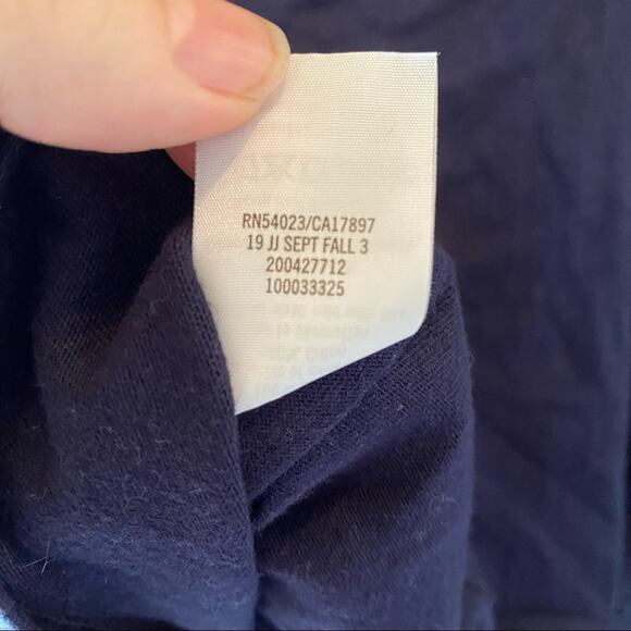 Janie and Jack SHIMMER TRIM RUFFLE TOP sz 4 long sleeve navy blue and gold - Picture 5 of 6